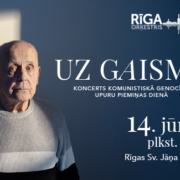 Vilnis Šmīdbergs. Afiša koncertam Uz gaismu. Foto Reinis Hofmanis