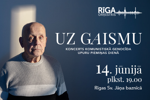 Vilnis Šmīdbergs. Afiša koncertam Uz gaismu. Foto