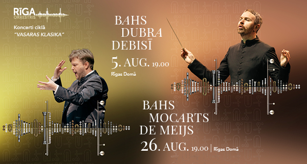 Poster for Classical music concert in Riga Cathedral in August organised by orchestra RIGA